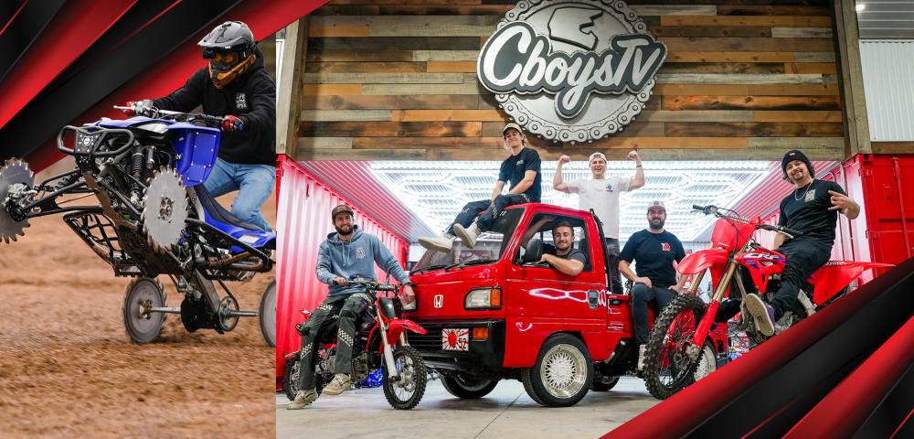 CboysTV with motorcycles and mini truck