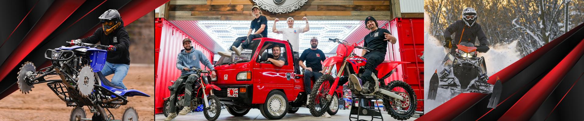 CboysTV with motorcycles and mini truck