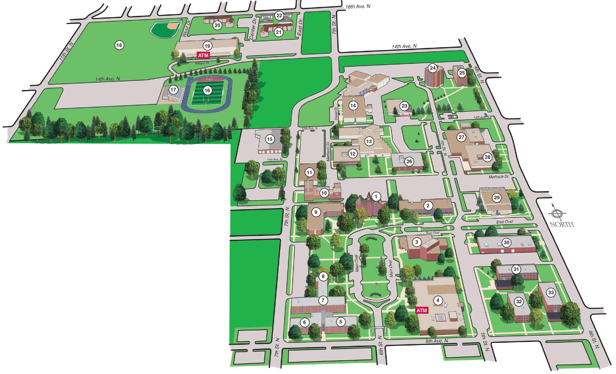 Wahpeton Campus Map