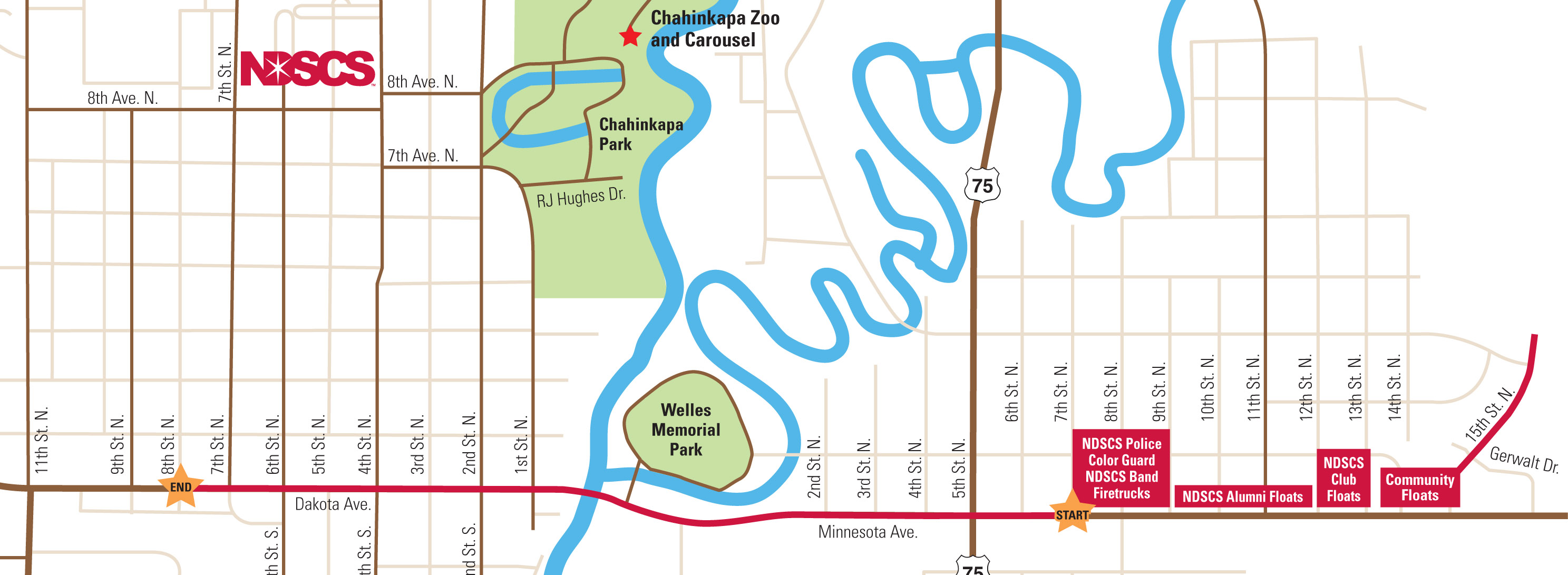 2022 NDSCS Parade Map