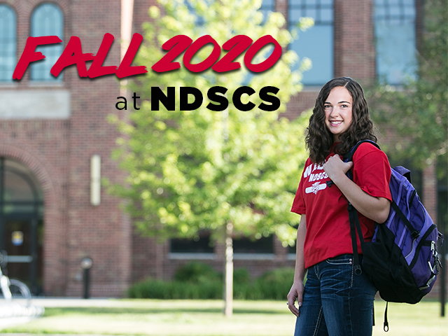 Student standing outside on NDSCS campus