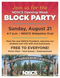NDSCS Community Block Party flyer