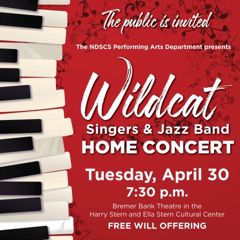 Wildcat concert flyer with details of event