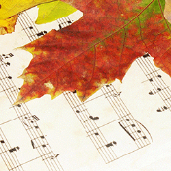 Music with fall leaves